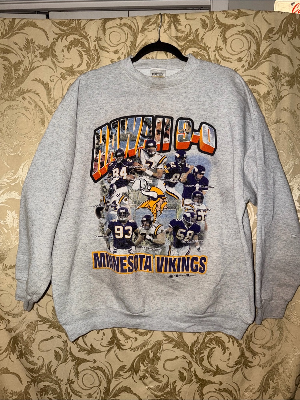 Tultex Minnesota Vikings Gray Crewneck with Team Graphics